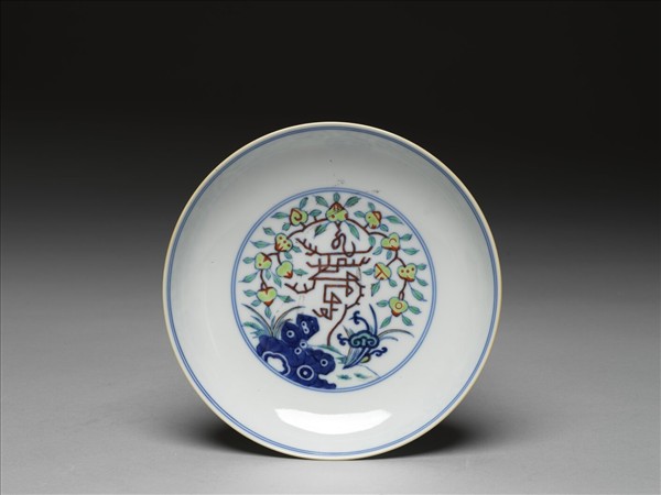 鬥彩福壽紋碟