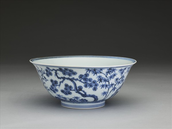 青花松竹梅三友紋碗