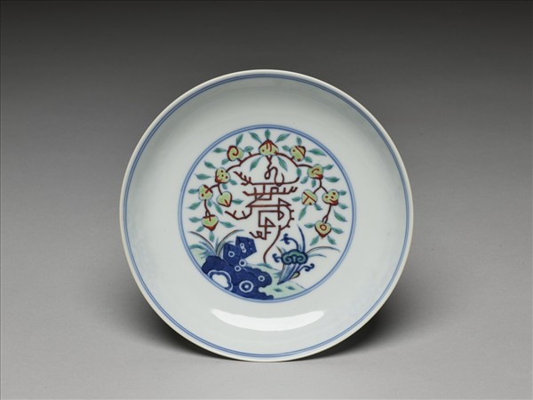 鬥彩福壽紋碟
