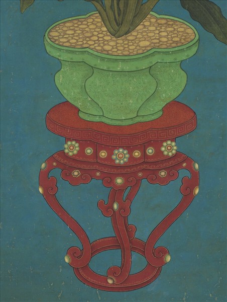 宋人畫萬年青　軸