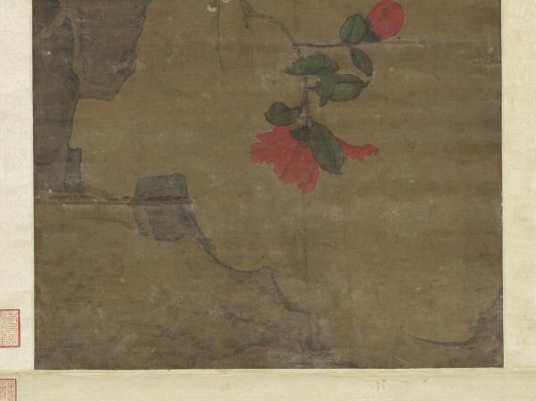 宋人山茶梅花　軸