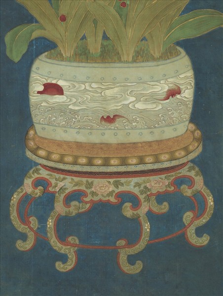 宋人畫萬年青　軸