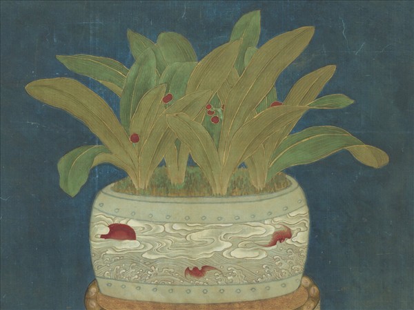 宋人畫萬年青　軸