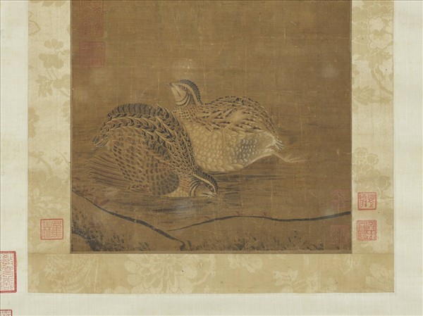 宋人畫鵪鶉　軸