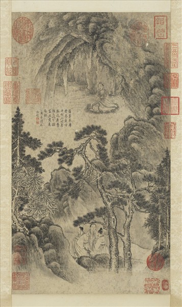 宋人松陰訪隱　軸