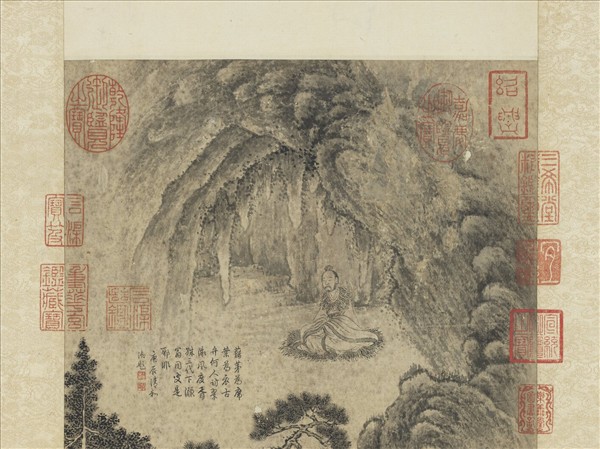 宋人松陰訪隱　軸