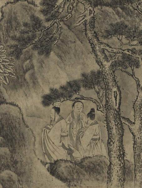 宋人松陰訪隱　軸