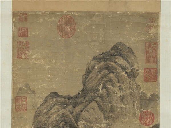 宋人溪橋林屋圖　軸