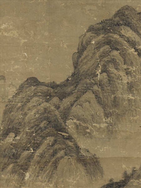 宋人溪橋林屋圖　軸