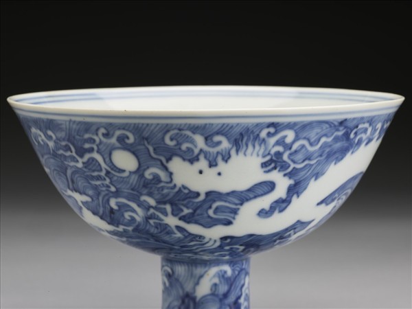 青花龍紋高足碗