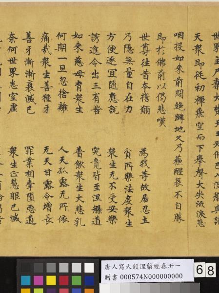 唐人寫大般涅槃經卷卌一  　卷