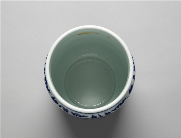 青花幾何紋壯罐