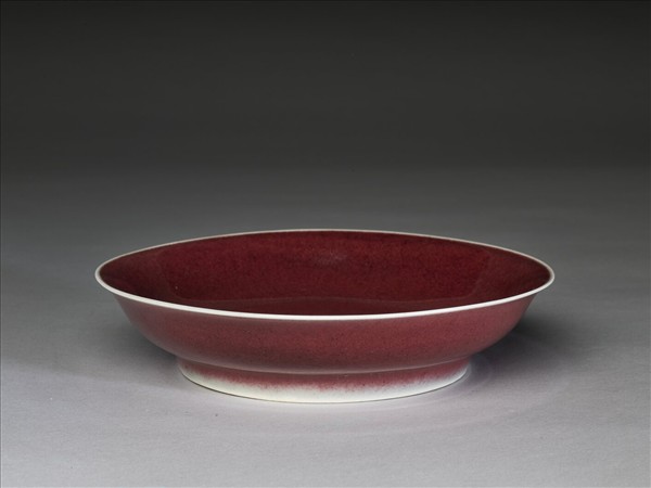 寶石紅釉盤