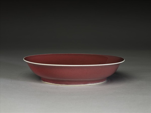 寶石紅釉盤