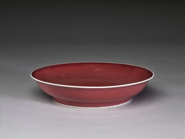 寶石紅釉盤