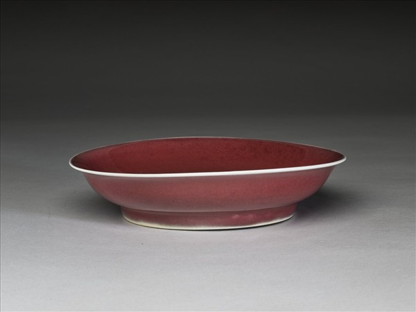 寶石紅釉盤