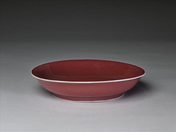 寶石紅釉盤