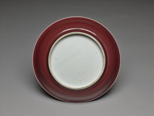 寶石紅釉盤