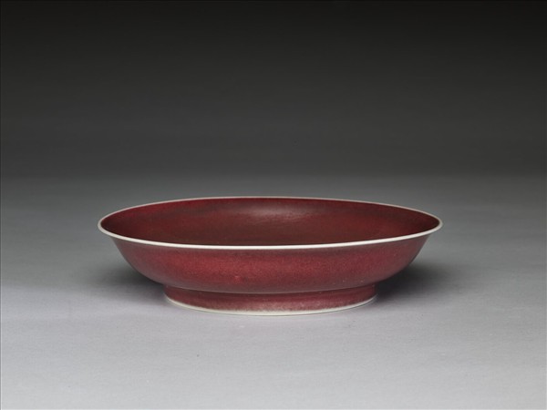 寶石紅釉盤
