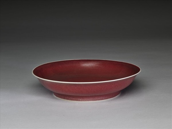 寶石紅釉盤