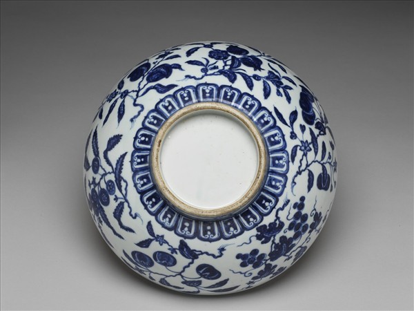 青花花果紋圓洗
