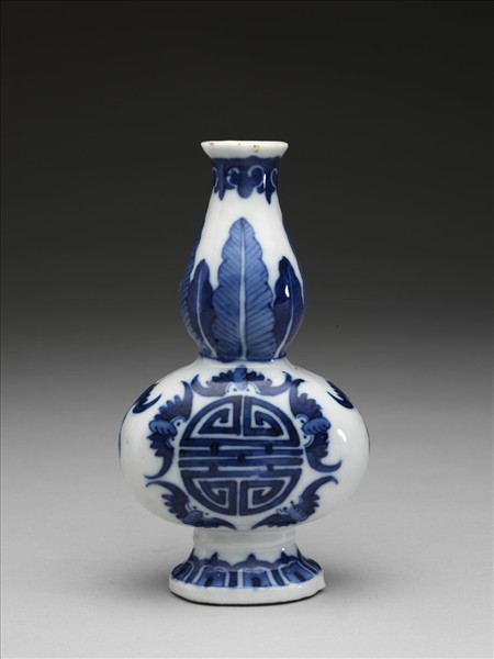 青花福壽紋葫蘆瓶