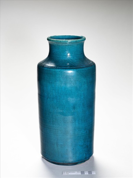 孔雀綠釉直筒瓶