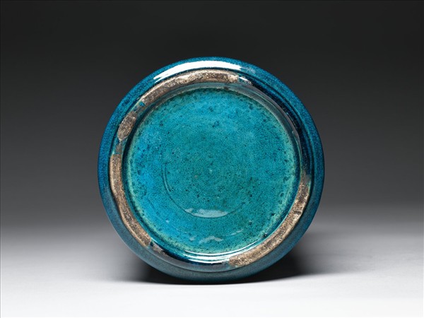 孔雀綠釉直筒瓶