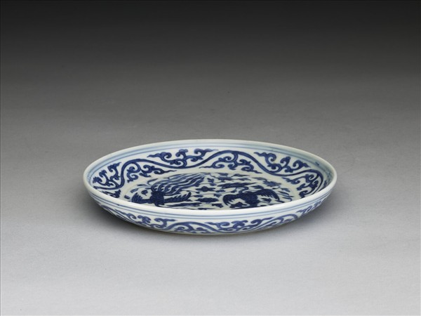 青花鳳凰紋碟