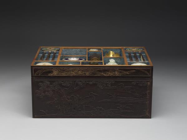 紫檀博古圖長方匣