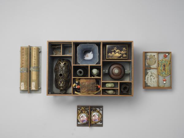 紫檀嵌彩瓷博古圖櫃