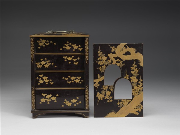 梅蒔繪四層提盒