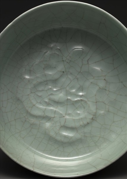 官窯 青瓷印花龍紋洗