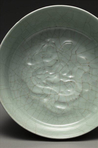 官窯 青瓷印花龍紋洗