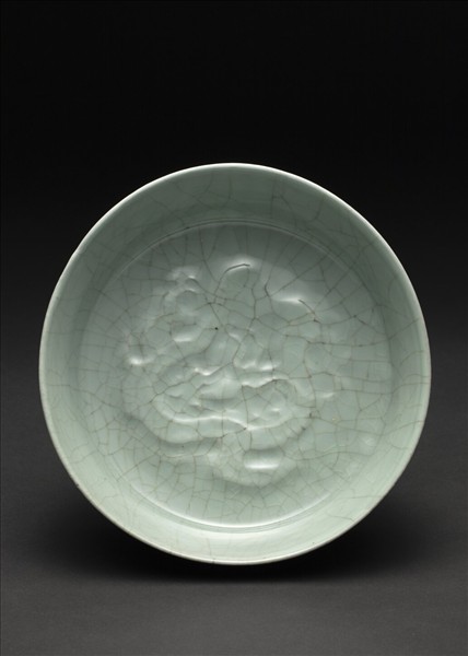 官窯 青瓷印花龍紋洗