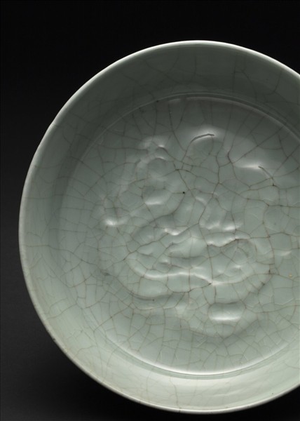 官窯 青瓷印花龍紋洗