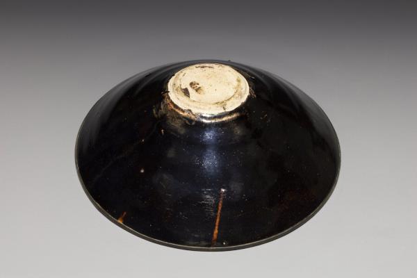 吉州窯 黑釉木葉紋茶盞