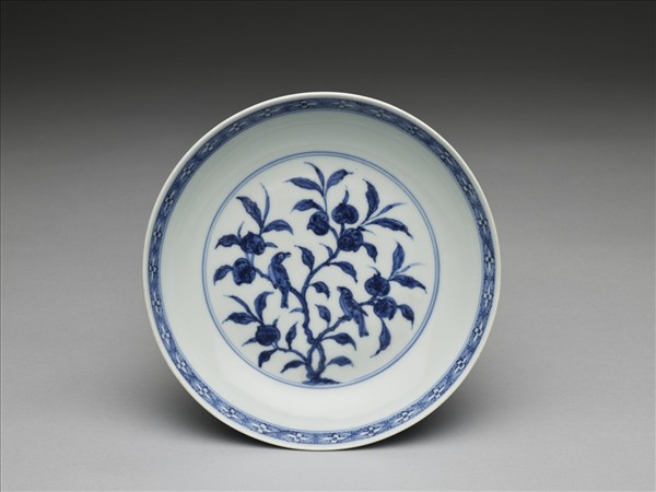 青花花鳥紋盤