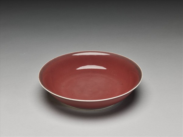 霽紅釉盤