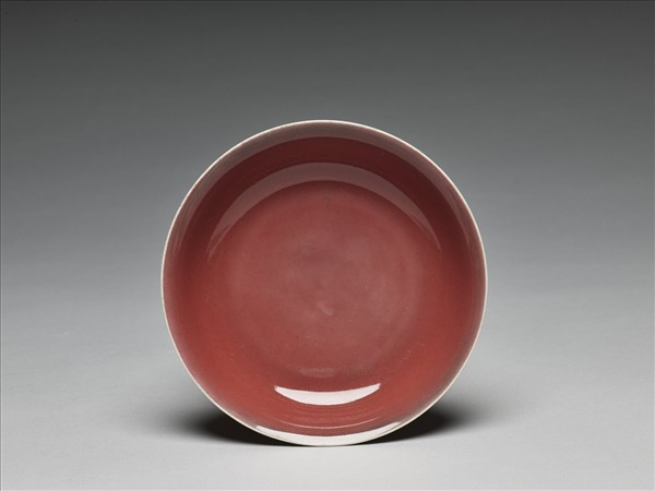 霽紅釉盤