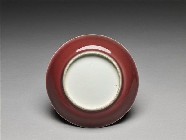 霽紅釉盤