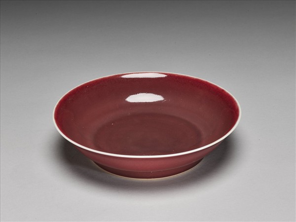 霽紅釉盤