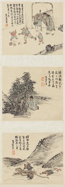 清曾衍東二十四孝八屏　軸　搤虎救父