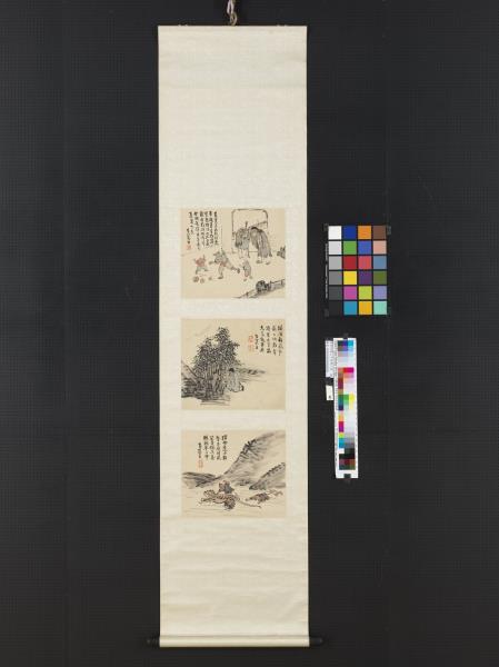 清曾衍東二十四孝八屏　軸　搤虎救父