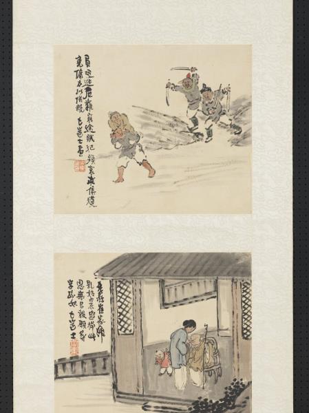 清曾衍東二十四孝八屏　軸　乳姑不怠