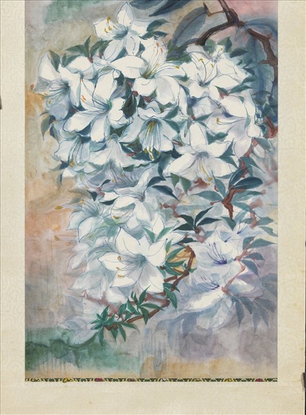 民國王濟遠白杜鵑　單片