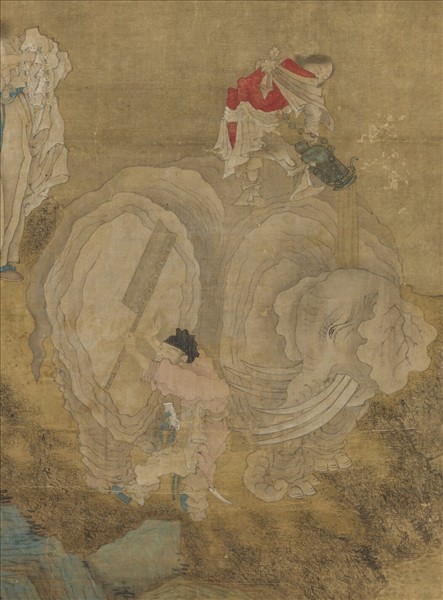 宋人畫洗象圖　軸