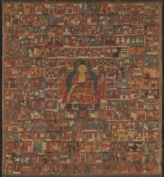 西藏十五世紀佛傳圖唐卡