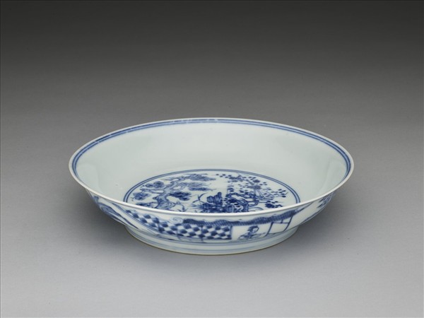 青花歲寒三友圖盤