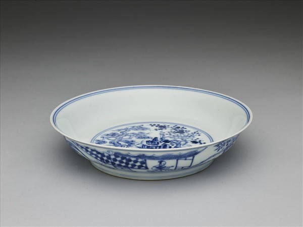 青花歲寒三友圖盤